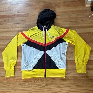 Nike Yellow and Black Hooded Jacket